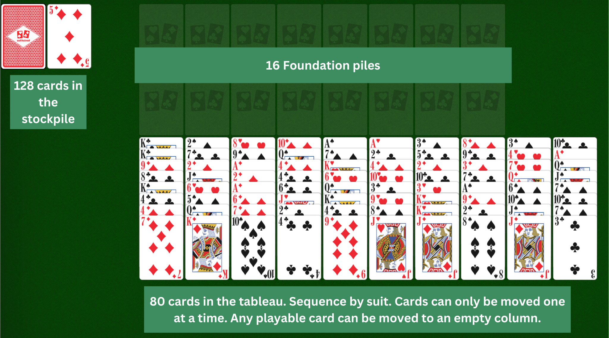Eighty Thieves Solitaire setup